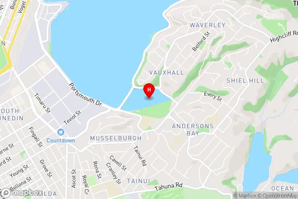 Andersons Bay Inlet,Otago Area Map