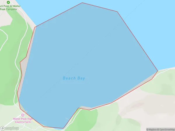 Beach Bay, Otago Polygon Area Map