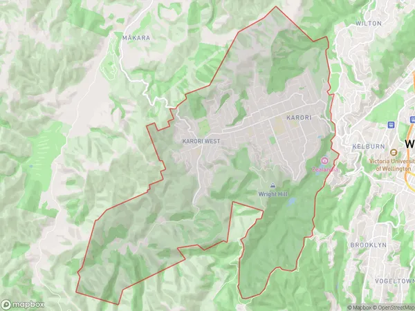 Karori, Wellington Polygon Area Map