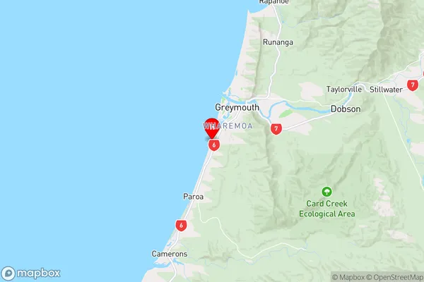 Karoro,West Coast Region Map