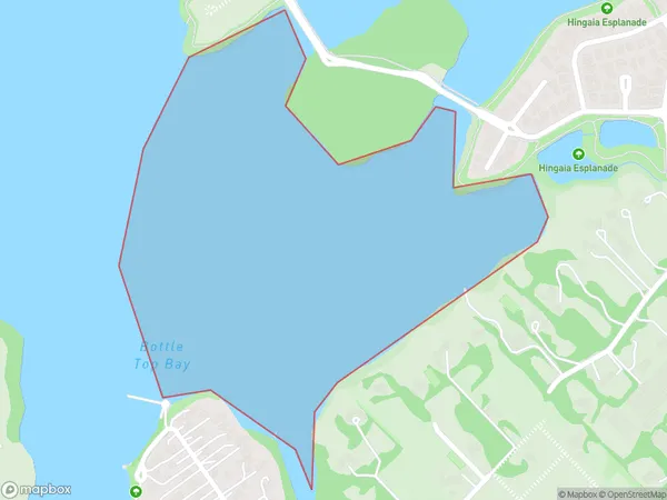 Bottle Top Bay, Auckland Polygon Area Map