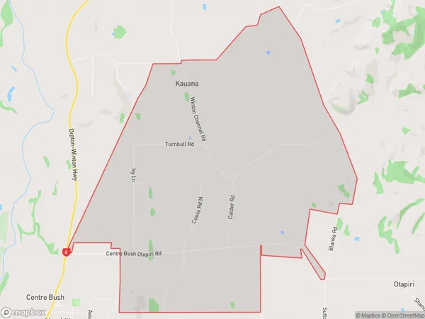 Kauana, Southland Polygon Area Map