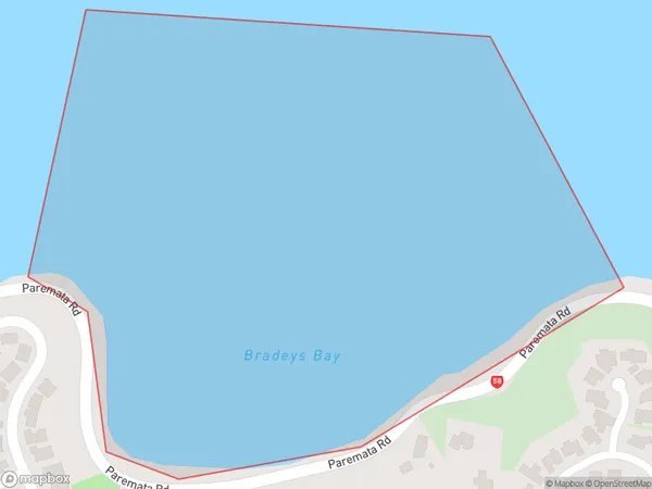 Bradeys Bay, Wellington Polygon Area Map