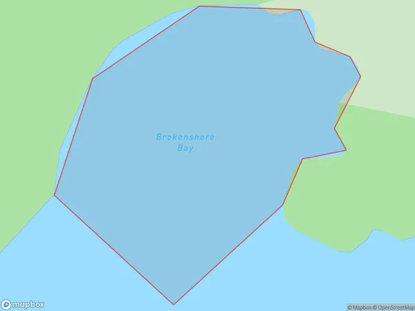 Brokenshore Bay, Southland Polygon Area Map