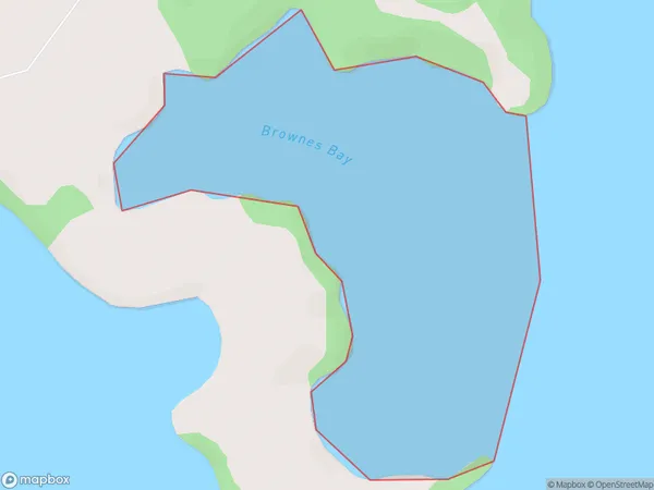 Brownes Bay, Auckland Polygon Area Map