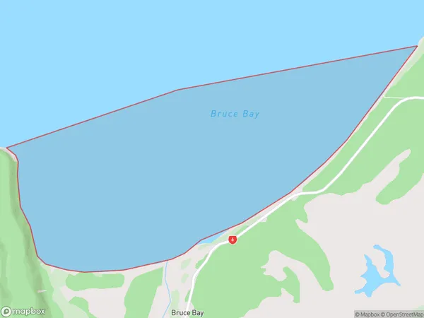 Bruce Bay, Otago Polygon Area Map