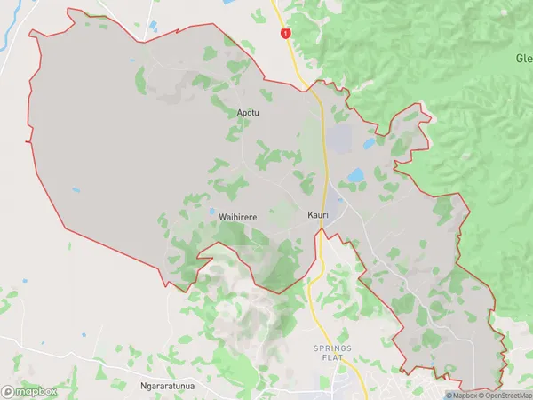 Kauri, Northland Polygon Area Map