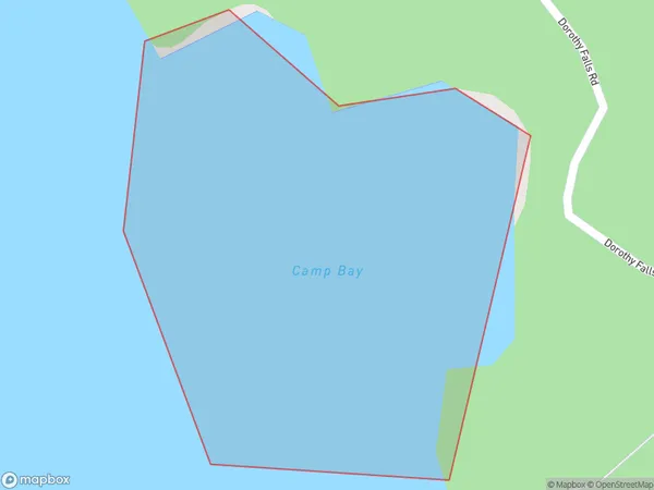 Camp Bay, West Coast Polygon Area Map