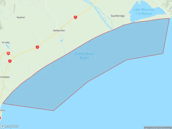 Canterbury Bight, Canterbury Polygon Area Map