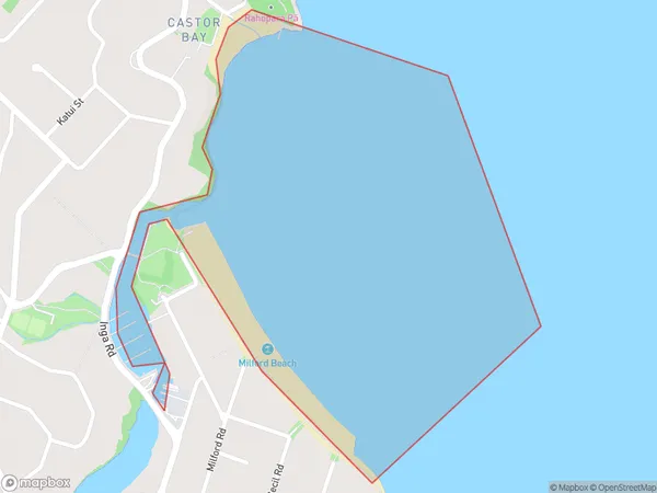 Castor Bay, Auckland Polygon Area Map