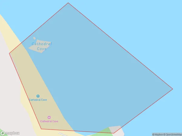 Cathedral Cove, Otago Polygon Area Map