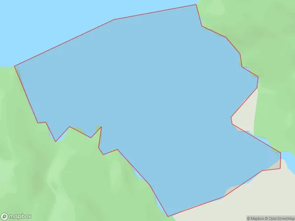 Catseye Bay, Southland Polygon Area Map