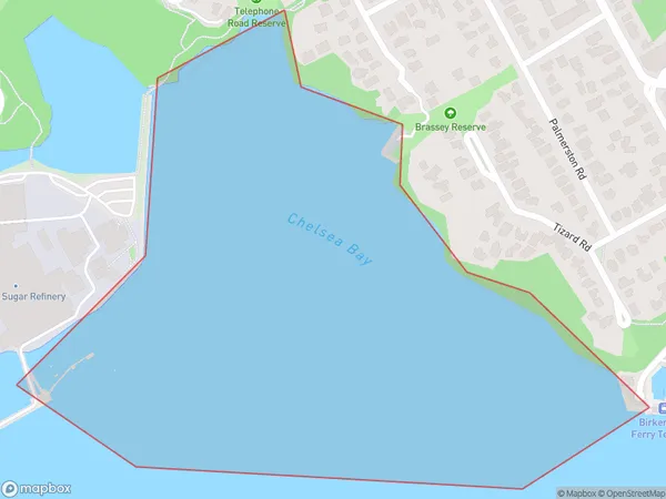 Chelsea Bay, Auckland Polygon Area Map