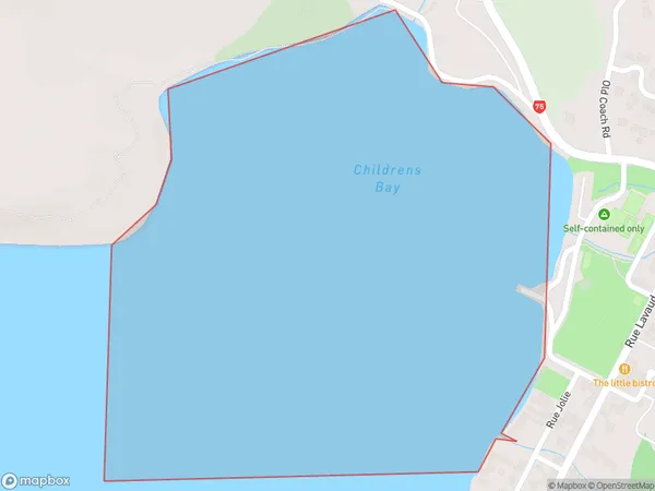 Childrens Bay, Canterbury Polygon Area Map