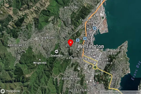 Kelburn,Wellington Satellite Map