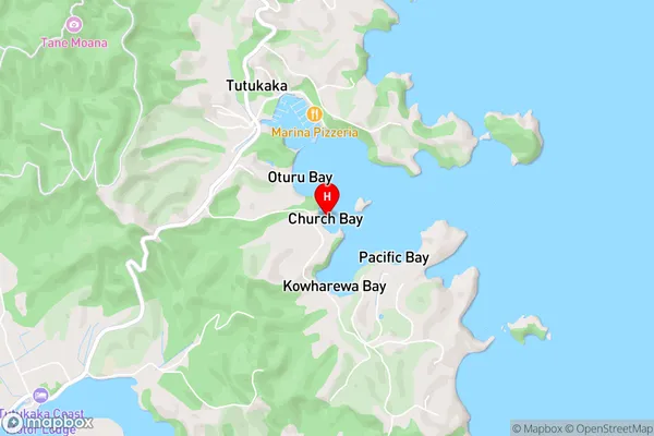 Church Bay,Northland Area Map