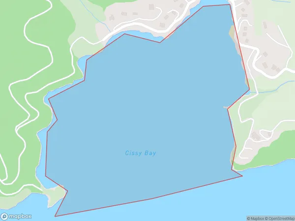 Cissy Bay, Marlborough Polygon Area Map