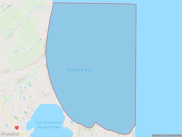 Clifford Bay, Marlborough Polygon Area Map