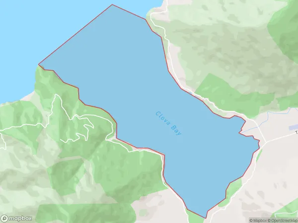 Clova Bay, Marlborough Polygon Area Map