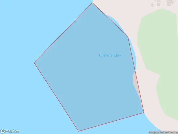 Collins Bay, Auckland Polygon Area Map