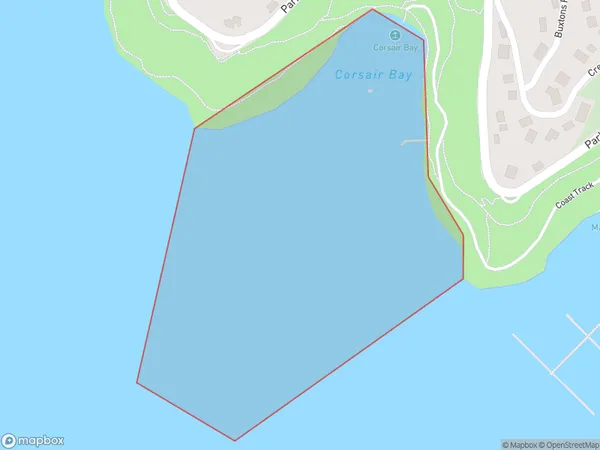 Motukauatiiti / Corsair Bay, Otago Polygon Area Map