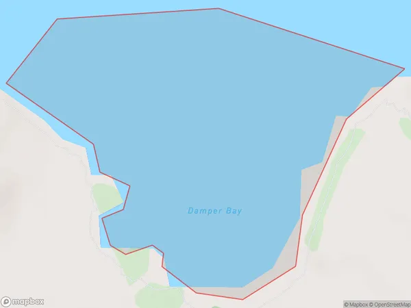 Damper Bay, Otago Polygon Area Map