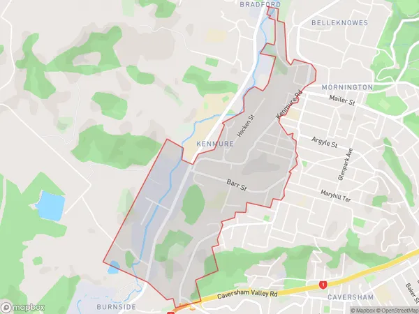 Kenmure, Otago Polygon Area Map