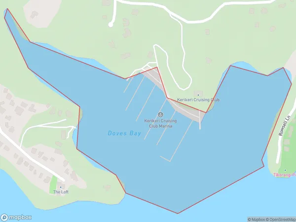 Doves Bay, Northland Polygon Area Map