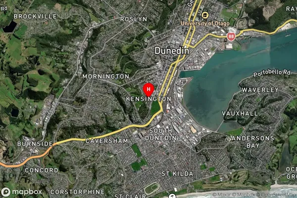 Kensington,Otago Satellite Map