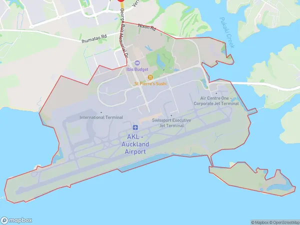 Auckland Airport, Auckland Polygon Area Map