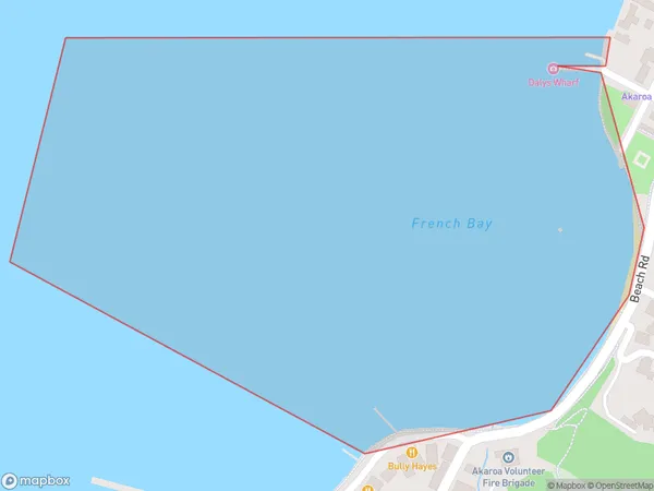 French Bay, Canterbury Polygon Area Map