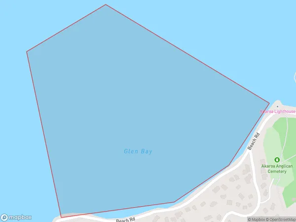 Glen Bay, Canterbury Polygon Area Map