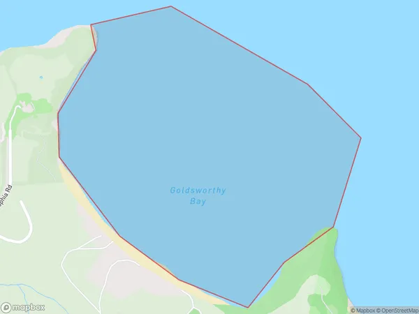 Goldsworthy Bay, Auckland Polygon Area Map