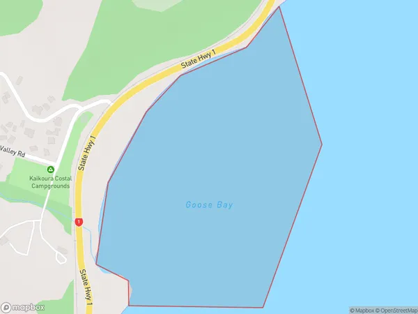 Goose Bay, Otago Polygon Area Map