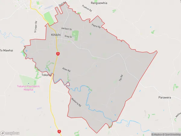 Kihikihi, Waikato Polygon Area Map