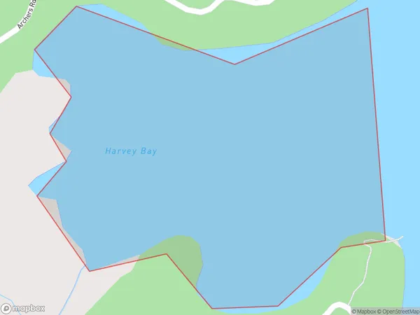 Harvey Bay, Marlborough Polygon Area Map