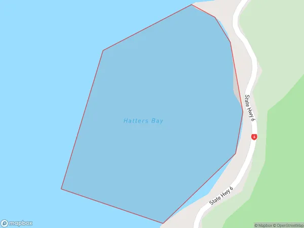 Hatters Bay, West Coast Polygon Area Map