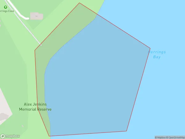 Herrings Bay, Auckland Polygon Area Map