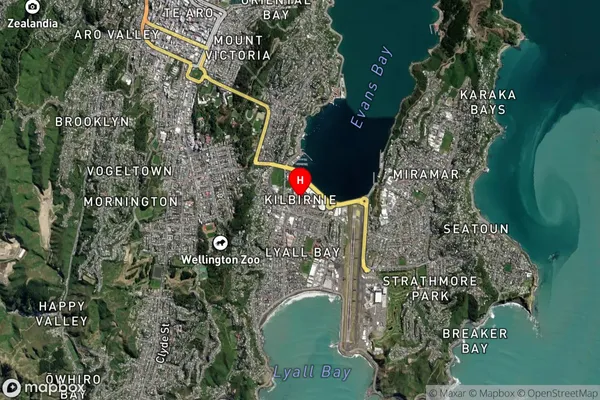 Kilbirnie,Wellington Satellite Map