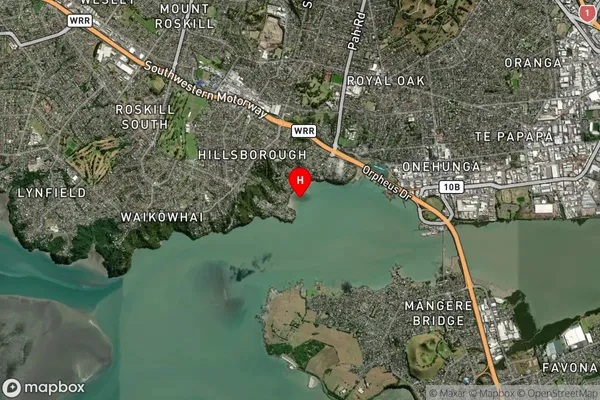 Hillsborough Bay,Auckland Satellite Map