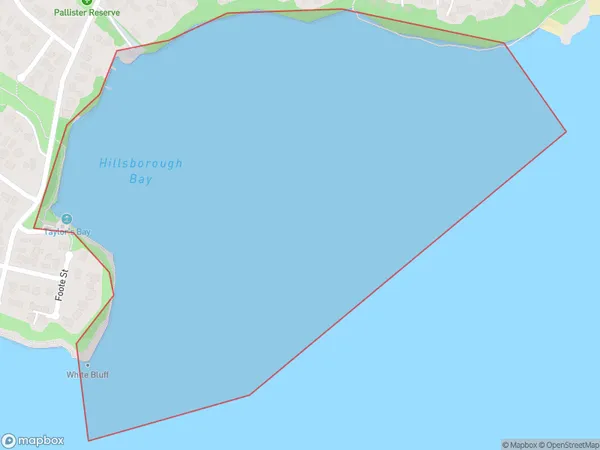 Hillsborough Bay, Auckland Polygon Area Map