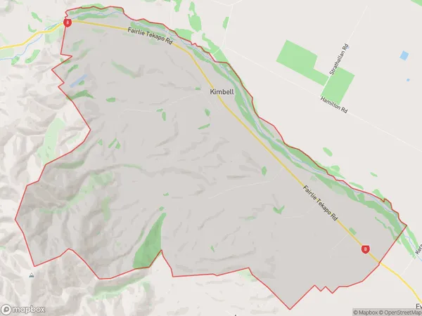 Kimbell, Canterbury Polygon Area Map