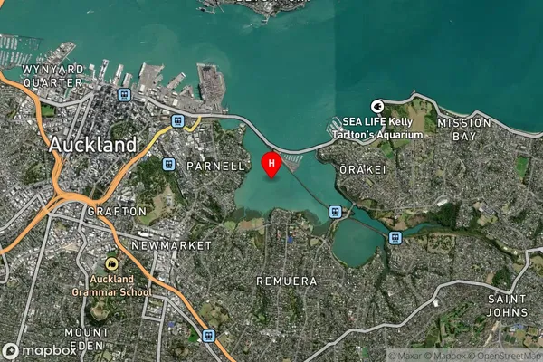 Hobson Bay,Auckland Satellite Map