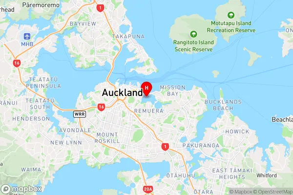 Hobson Bay,Auckland Region Map