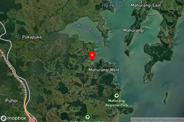 Huawai Bay,Auckland Satellite Map