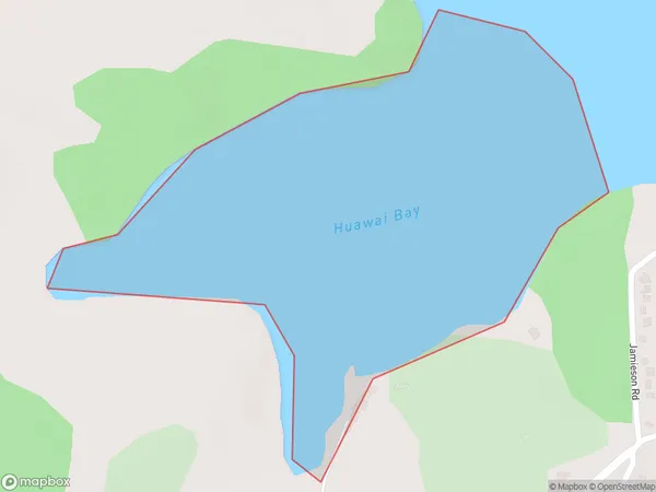 Huawai Bay, Auckland Polygon Area Map