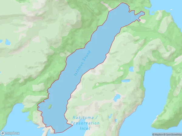 Isthmus Sound, Southland Polygon Area Map