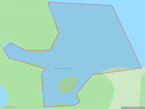 Jane Coves, Southland Polygon Area Map