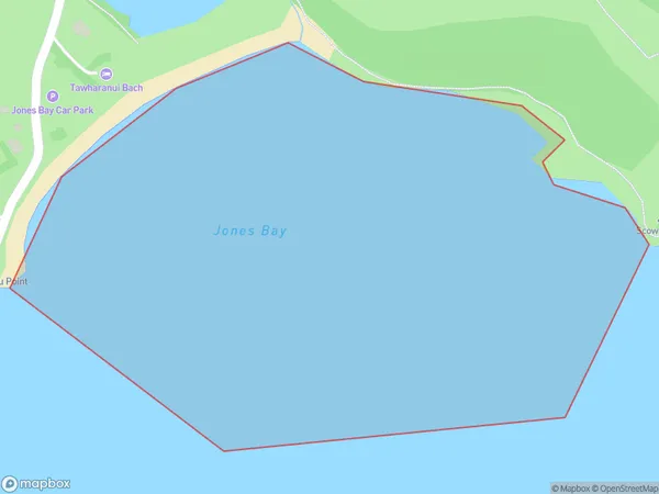 Jones Bay, Auckland Polygon Area Map