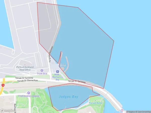 Judges Bay, Auckland Polygon Area Map